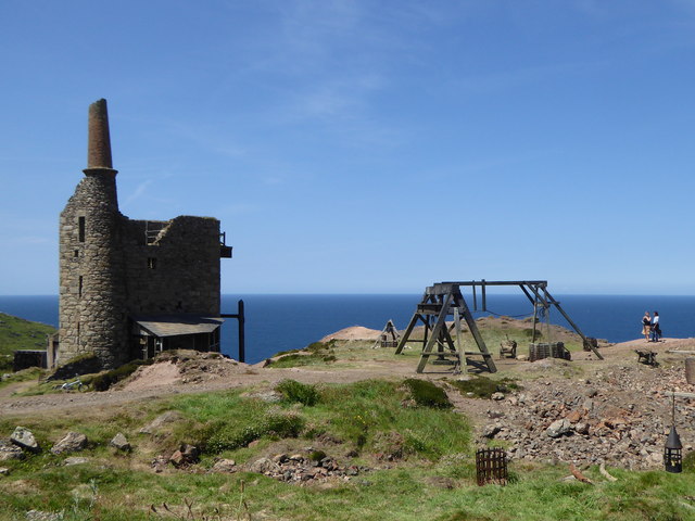 The film set for 'Poldark' at West Wheal Owles