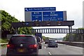 Sign gantry over the M27