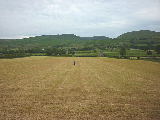 Footpath through freshly-mown pasture, Middleton