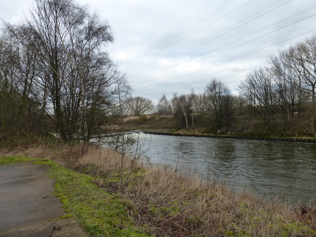 Looking towards a weir on the River Aire