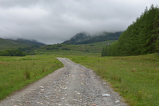 Track heading for the Lairig Leacach