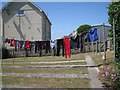 SX9373 : Washing lines, rear of Parson Street and Willow Street, Teignmouth by Robin Stott
