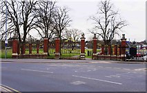SO8455 : Gates of Worcester Racecourse, Worcester by P L Chadwick