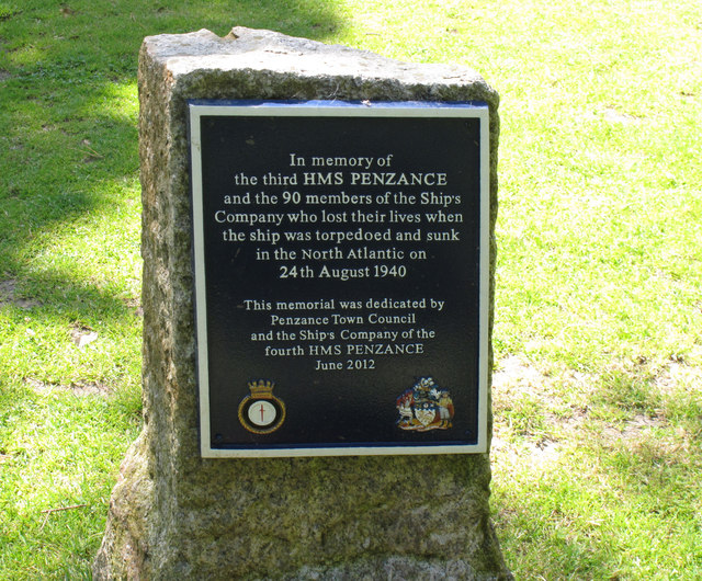 HMS Penzance memorial, Penlee Gardens