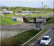 NT1272 : Motorway junction, Newbridge by Richard Webb
