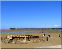 SD3217 : WW1 Trenches remembered at Southport beach by Gary Rogers