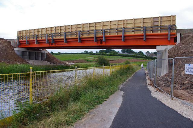 Temporary bridge over Lancaster Canal