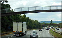 TQ7258 : Footbridge goes over the M20 by Ian S