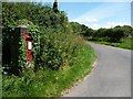 Ivy-covered postbox at the crossroads