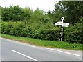 SU5720 : Signpost, Corhampton crossroads by Christine Johnstone