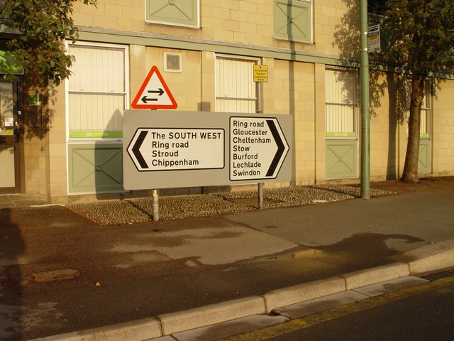 Traffic direction signs on Southway Cirencester