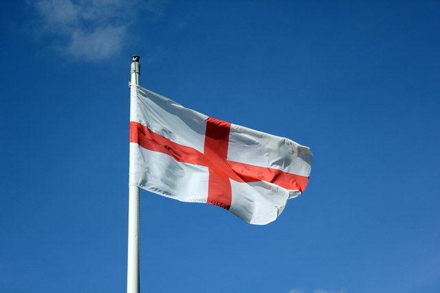 Flag of England at Dutton Lock