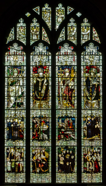 North Transept, stained glass window, St Mary's church, Ashford