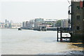 View of the disused pier in Rotherhithe from the Thames Path