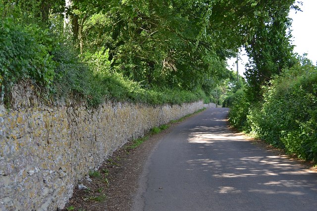 Long boundary wall of Barton House, Edgelands Lane, Ipplepen