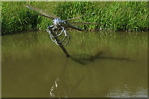 SP2466 : Steel dragonfly, Hatton Locks by Stephen McKay