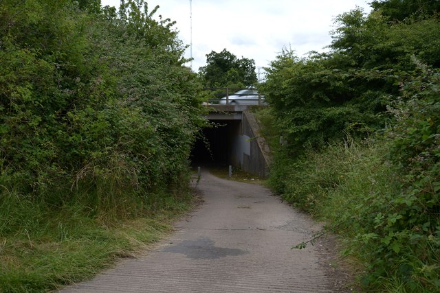 Motorway underpass near Wychbold