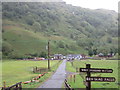 Sign for the West Highland Way, towards Beinglas Farm