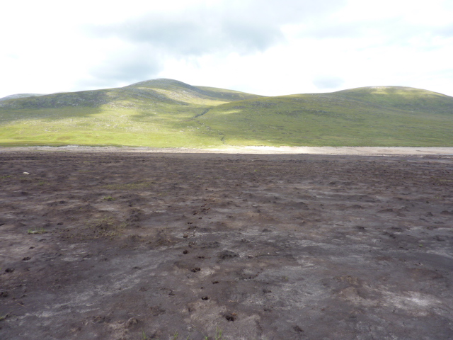 The dried-up bed of Loch Glascarnoch