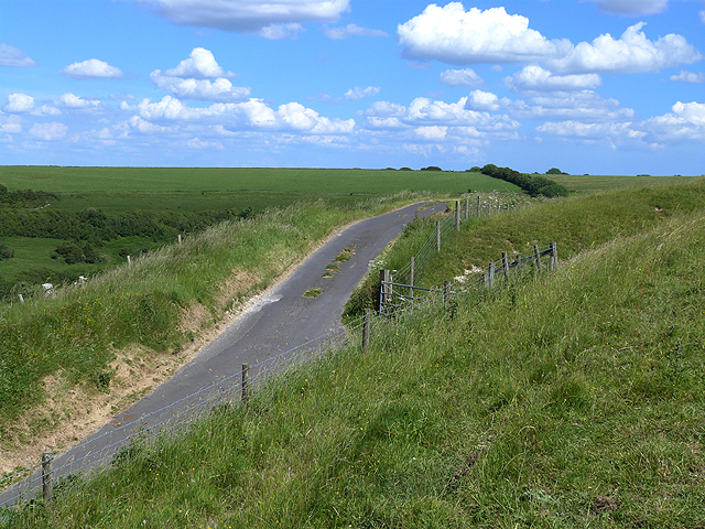 Minor road by Eggardon Hill