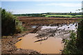 Muddy field entrance