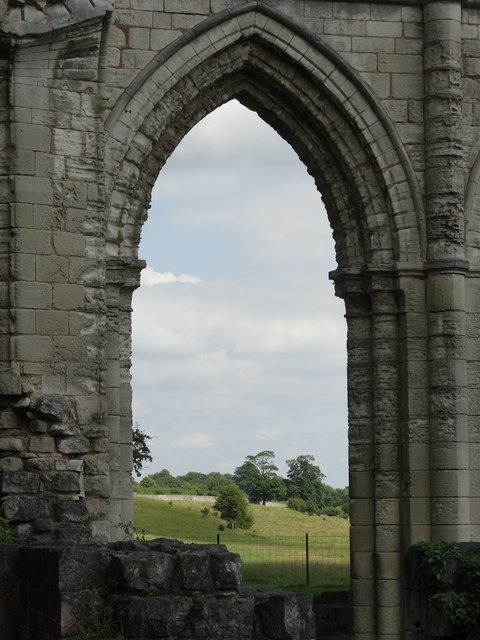 Through a window at Roche Abbey