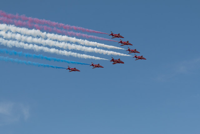 Red Arrows Display Team, Farnborough Air... © Christine Matthews cc-by ...