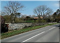 Stone edge of a railway bridge north of Ewenny