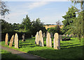 Evening sunlight in Shirley churchyard