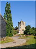 SU9347 : Puttenham church from Home Farm by Stefan Czapski