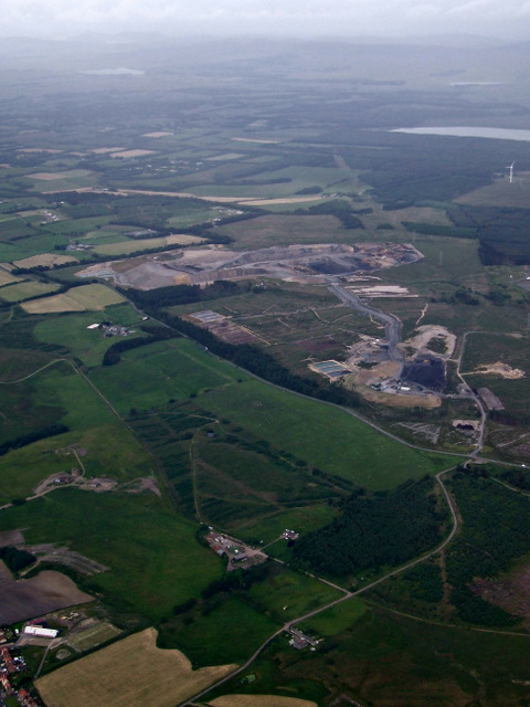 Rusha open cast mine from the air