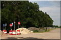 Road signs and barriers stored on the Lincolnshire Showground