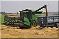 North Devon : Crop Field & Combine Harvester