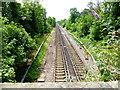 Looking south on railway from the bridge on Bridge Road