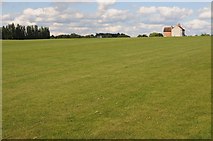 SO8546 : Field growing lawn turf, Kerswell Green by Philip Halling