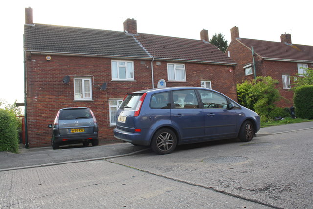 Car parked outside Brangwyn Grove houses