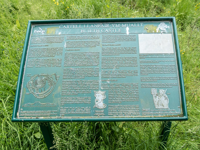 Information Board, Builth Castle (mound),  Builth Wells, Powys