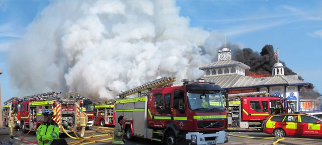 Eastbourne Pier fire © Oast House Archive cc-by-sa/2.0 ...