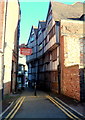 Narrow SE end of Tolsey Lane, Tewkesbury