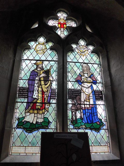 Holy Cross, Ashton Keynes: stained glass window  (A)