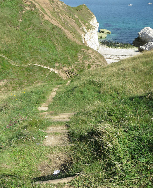 Steps down into the ravine, Little Thornwick Bay