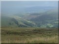 SH9123 : Misty views near the top of Bwlch y Groes by Andrew Hill