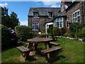 Seating outside the Bradgate pub in Newtown Linford