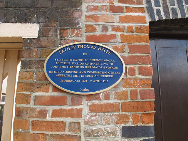 Thomas Byles plaque, Ongar station