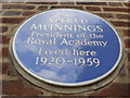 Blue plaque in Beaufort Street