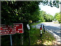 Bend on the A324 seen from bridleway junction