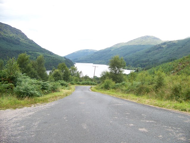 The road from Ardentinny to Whistlefield with Loch Eck in the background