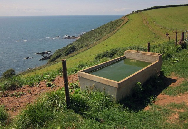 Drinking trough by the coast path