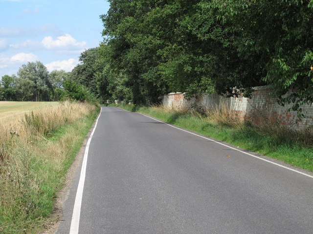 Road running past Braxted Park