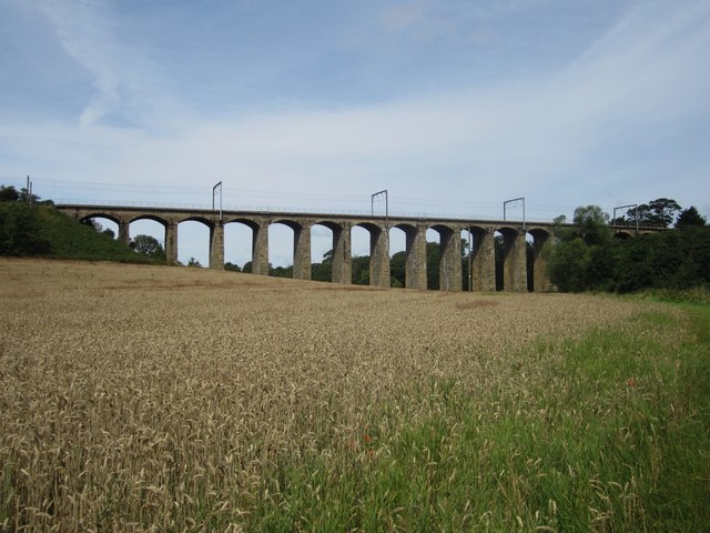 Arable field between the river and the railway